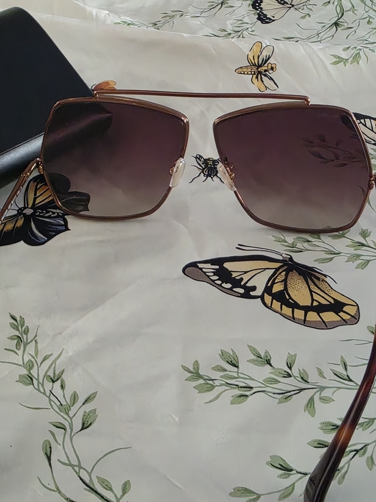 Max Mara Elsa MM0006 Rose Gold Geometric Sunglasses 64mm NWT main image 5